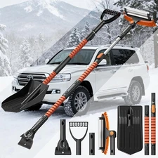 4-In-1 Snow Brush and Ice Scrapers for Car Windshield 55'' Extendable Snow Shove