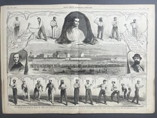 ORIGINAL 1865 EARLY BASEBALL GAME ENGRAVING FRANK LESLIE’S NEWSPAPER FULL ISSUE