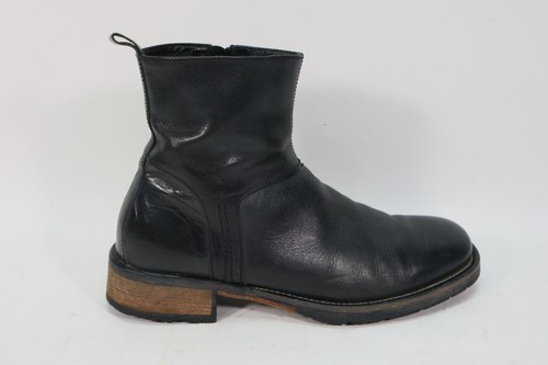 Vintage Kenneth Cole Back Fire Men's US 9 EU 42 Black Leather Zip Up Boots - Picture 2 of 12