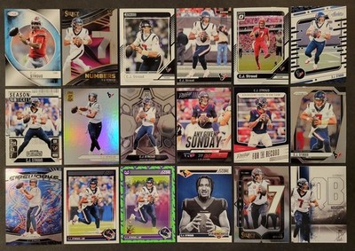Lot of 18 Different C.J. STROUD Football Cards CJ 2023-2024 FB4671
