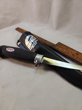 Vintage J Marttiini Rapala 4" Filet Knife W Sheath Black US Pat