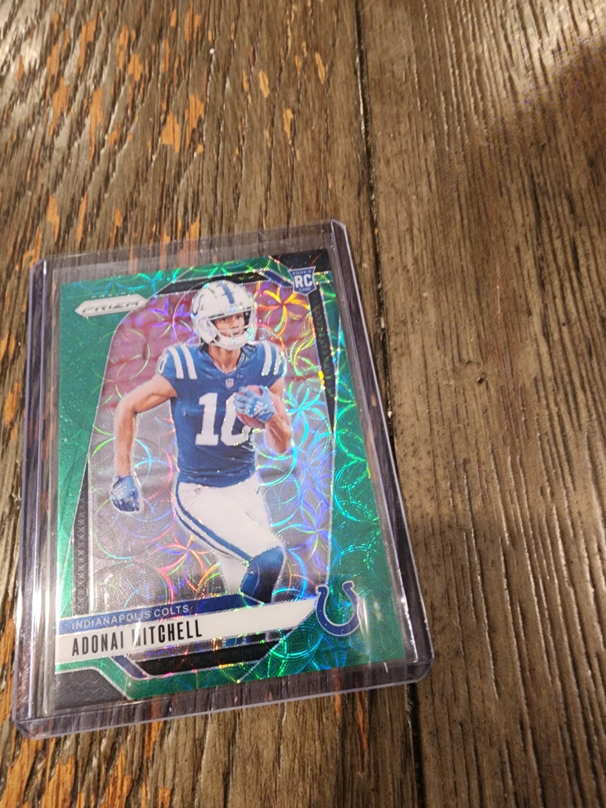 2024 Panini Prizm - Rookies Adonai Mitchell #303 Green Scope Prizm /75 (RC)