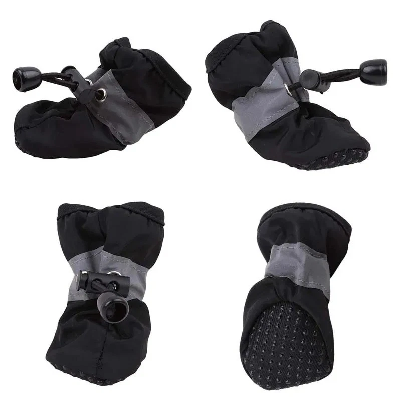 Zapatos impermeables para perros 4 piezas - Botas de lluvia antideslizantes para perros y gatos pequeños Foto 2 de 4