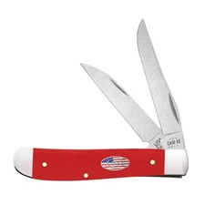 Case XX WR POCKET KNIFE MINI TRAPPER - AMERICAN WORKMAN CS - SMOOTH RED SYNTH...