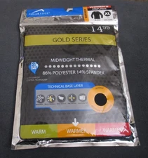 POLAR EDGE Women's BLACK THERMAL TOP Size XL - 16 - GOLD - NEW