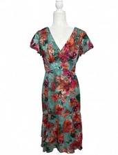 NWT Adrianna Papell floral print layered ruffle midi dress. Size 6