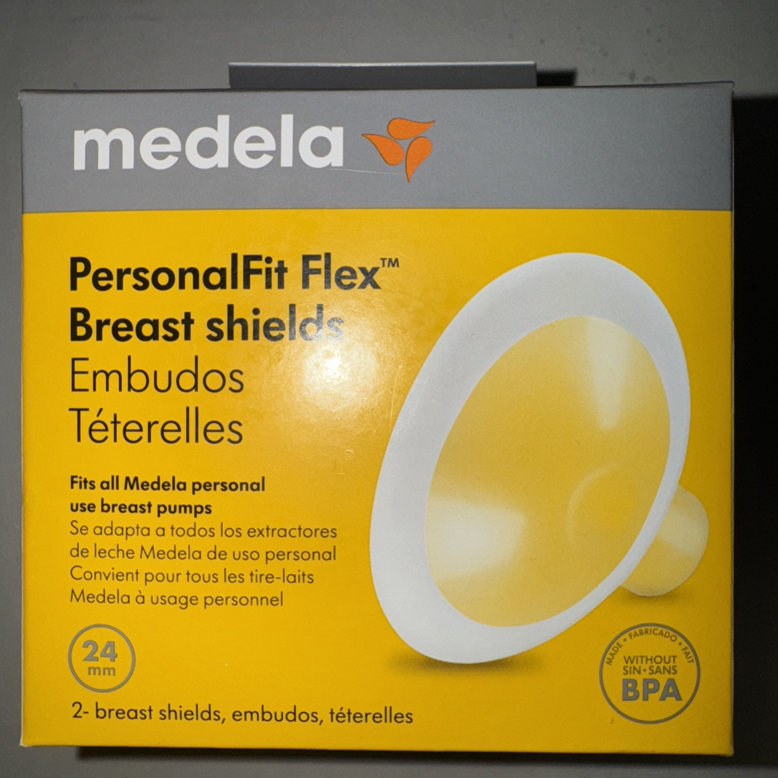 3 Boxes Medela Personal Fit Flex Breast Shields 24 mm  Each Box Has 2 Inside.
