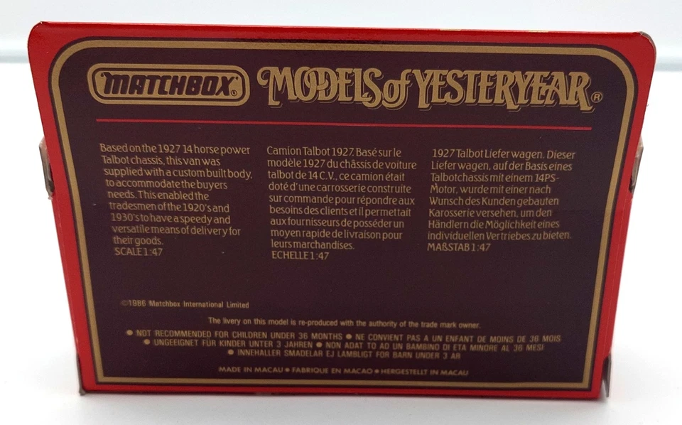 Nr. 3529 Matchbox Models of Yesteryear Y5 1927 Talbot "Lyle´s Golden Sirup" - Bild 3 von 4
