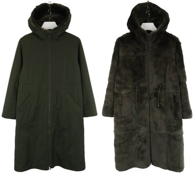 Zapa Mantel Damen (Eu) 38 Wendbar Dunkelgrün Reißverschluss Parka Taschen Mit