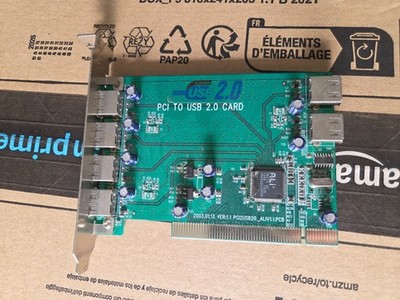 ALi M5273 A1 PCI USB 2.0 Controllerkarte   4x extern + 2x intern   Retro PC