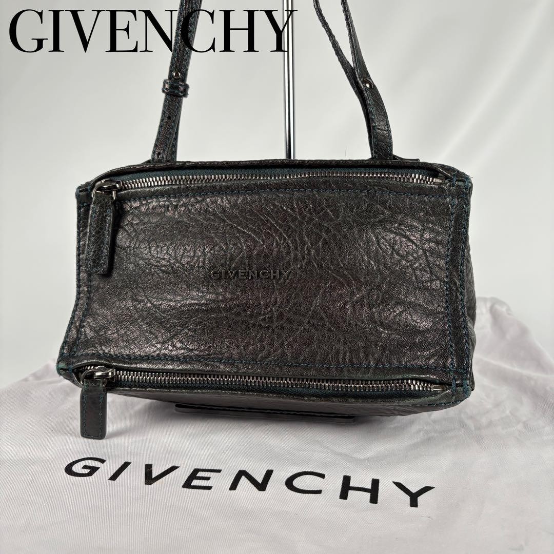 Givenchy Pandora Mini Leather Shoulder Bag in Black