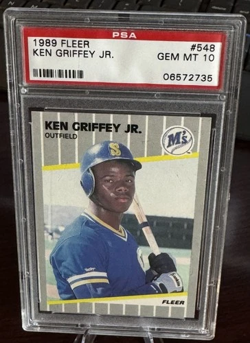 1989 Fleer Ken Griffey Jr. Rookie RC #548 Mariners PSA 10 MARINERS HOF (735)