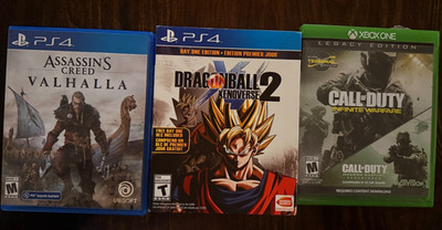 Video Game Bundle Call of Duty, Assassin's Creed Valhalla,Dragonball Xenoverse 2
