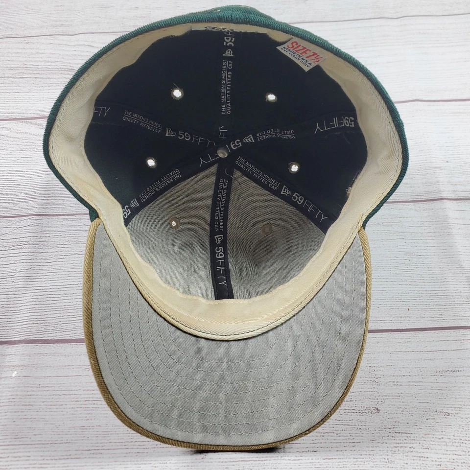 Vintage Titleist By New Era Hat Fitted 7 1/2 Green Brown Pro Footjoy Made In USA - Image 4 of 4