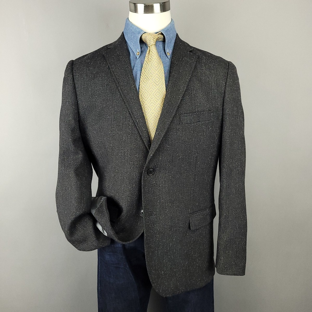 Mens Blazer 42r Sport Coat Mens Blazer 42R Black Wool Tuxedo Suit