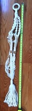 43"" Macrame Rope Plant Hanger White with Wooden round Beads  tassel