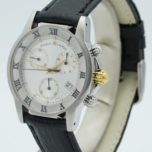 Maurice Lacroix Miros Quartz Chrono 86814 Steel/Gold Nice Condition 1 1/2in - Picture 4 of 8
