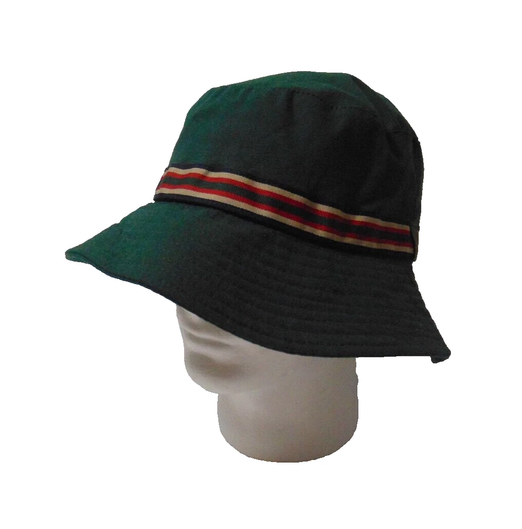 Men's Green Bucket Hat Fisherman XL Ribbon Trim Poly Blend 1917 Biltmore