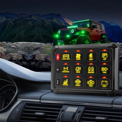 12-Gang 12-24V RGB LED Schaltpanel APP On/Off Control Electronic Relay System