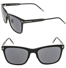 TOM FORD TF955D 01D Black Square Aviator POLARIZED Sunglasses Authentic 955