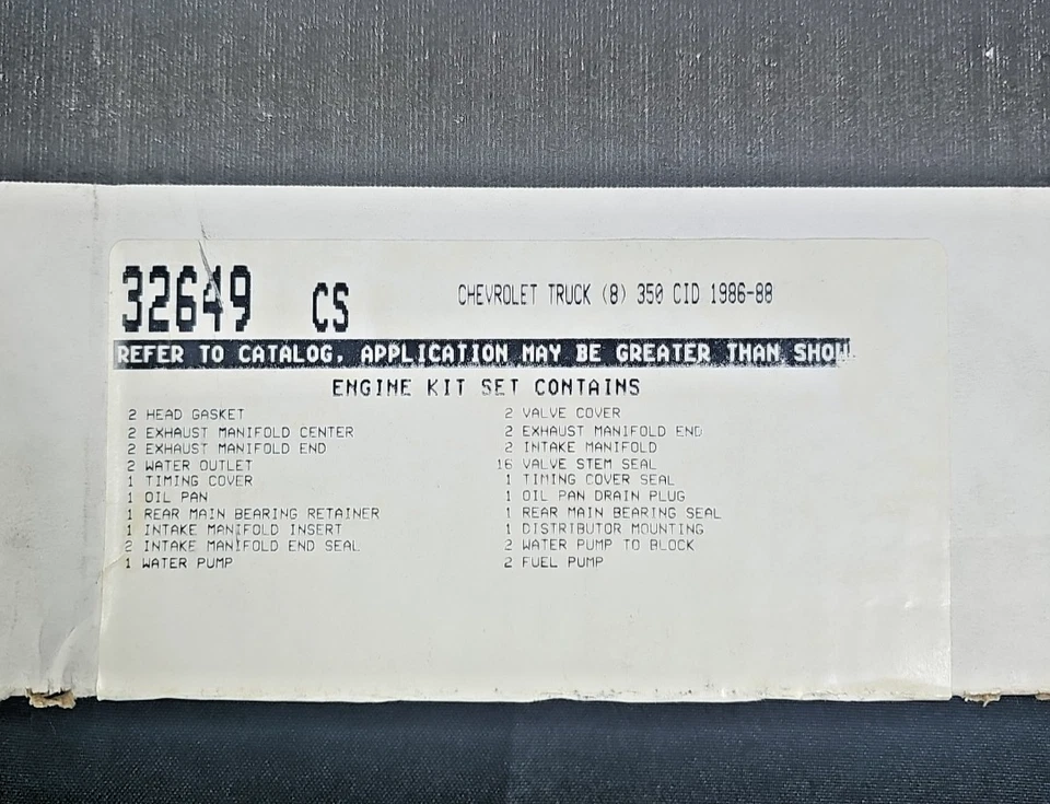 Juego de kit de motor de junta Detroit 32649CS camioneta Chevrolet V8 350 CID 1986-88 NOS Foto 2 de 4