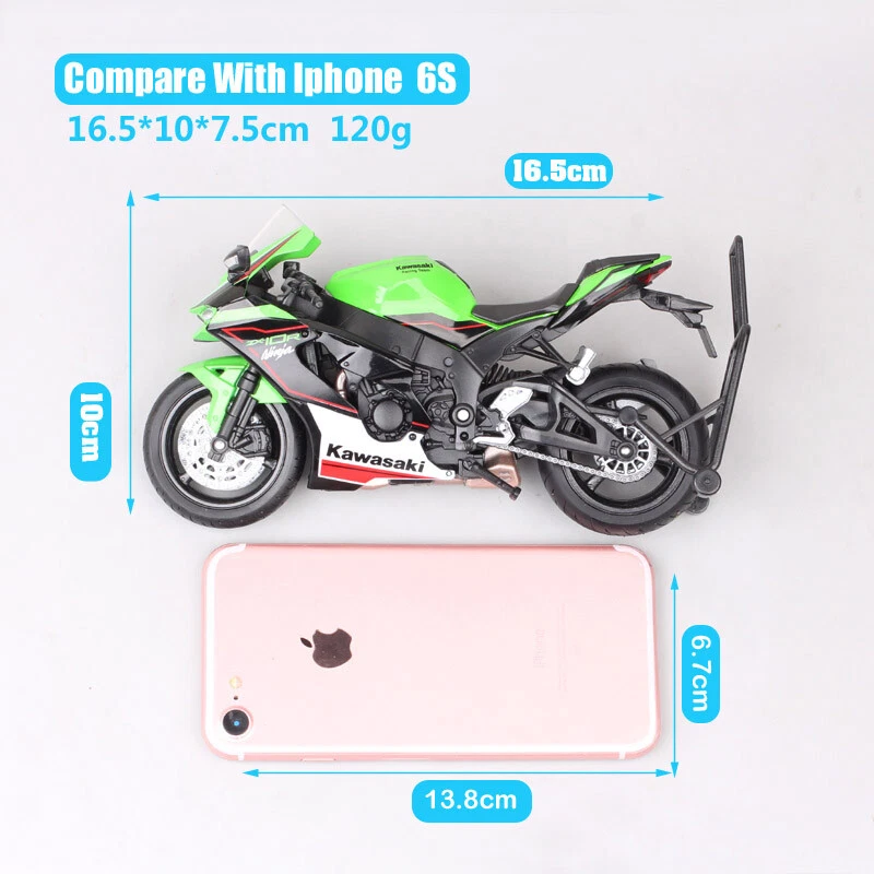 Welly 1/12 Scale 2021 Kawasaki Ninja ZX-10R ZX10R Motorcycle Model Moto Bike Toy - Image 4 of 4