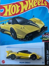 2024 Hot Wheels HW Race Day # 3/10, Pagani Zonda R , Yellow , 99/250