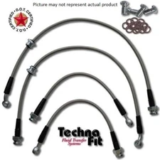 For 05 2006 Toyota Corolla XRS Front Rear Techna-Fit Stainless Steel Brake Line