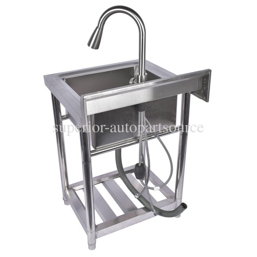Free Standing Stainless Steel Utility Sink Single Sink for Restaurant, Kitchen - Picture 4 of 11