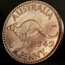 *Beautiful* Genuine Australia Kangaroo Penny - Large Coin 31mm 95% (.950) Copper