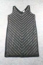 Carmen Marc Valvo Dress Size 1X Black Studded Sleeveless Sparkle Stretch Bodycon
