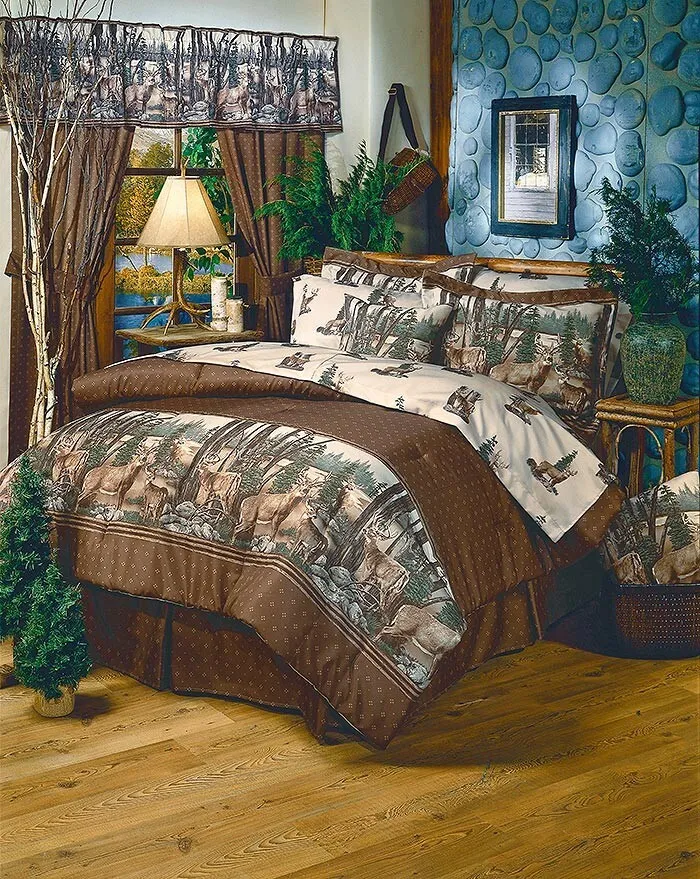 Whitetail Dreams Comforter Set 4 Piece Hunting Lodge Cabin Bedding