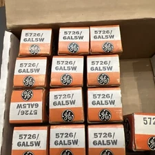 LOT 5 NEW OLD STOCK GE 5726 Electronic Vacuum Tubes 6AL5W