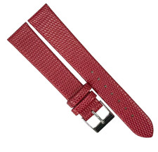 Watch Band Genuine Leather Red Lizard Grain Flat 18 16MM Excellent Quality