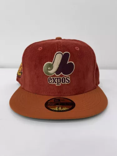 Montreal Expos New Era Hat Club 25th Anniversary Corduroy Fitted Cap Hat 7 3/8