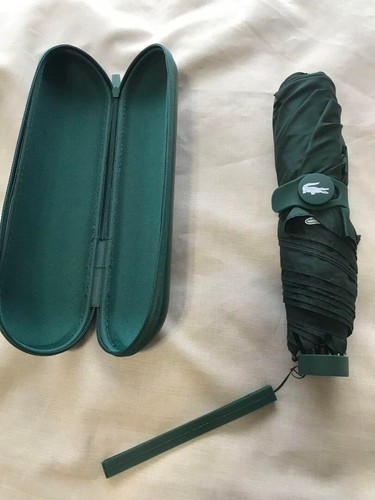 Lacoste Folding Umbrella with Case Novelty Crocodile Pattern Green USED/MINT - Picture 7 of 9