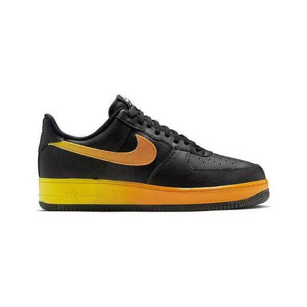 black orange and white air force ones