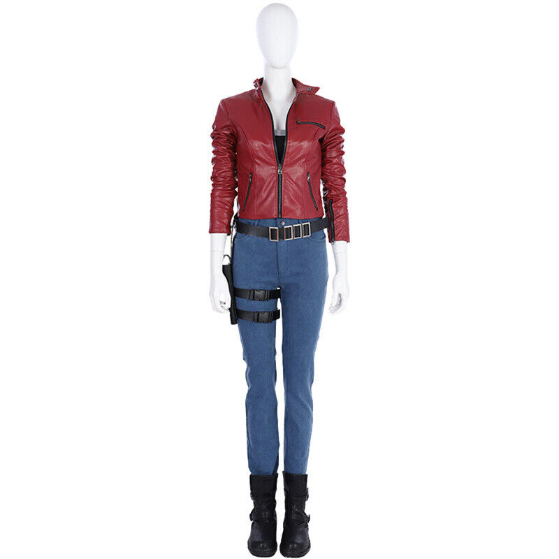 Buy Womens Claire Redfield Resident Evil Red Moto Leather Jacket