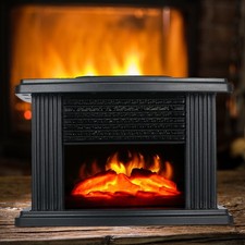 ELECTRIC FIREPLACE HEATER WITH LED FLAME EFFECT 1000W BURNER LOG STOVE HEAT