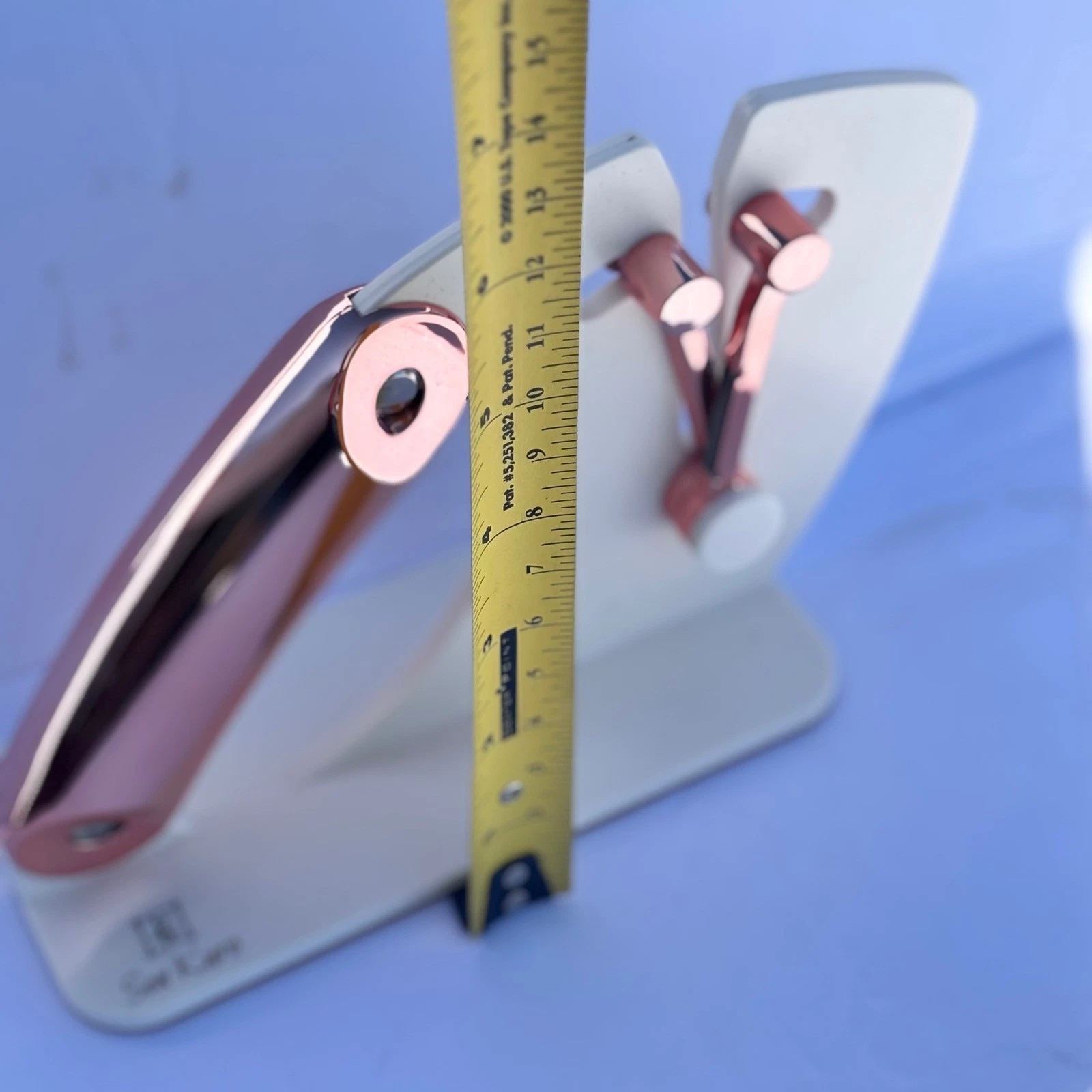 Sen Kuro Auto-Adjust Knife Sharpener Rose Gold White Manual 2-in-1 Honing Tool