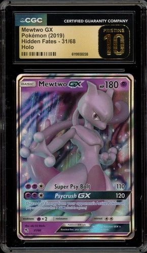 Pokemon Mewtwo GX Hidden Fates Holo Ultra Rare #31 CGC 10 Pristine