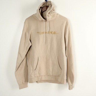 Commencal Men s M. Beige Graphic Print Long Sleeve Knit Pullover Hoodie w/Pocket