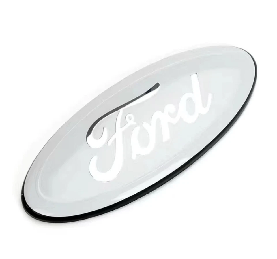 Ford 2004-2016 9 pulgadas logotipo ovalado emblema rejilla puerta trasera F150 F250 F350 blanco Foto 3 de 4