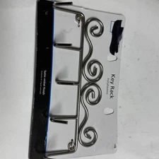 Mainstays Satin Nickel 5 Hook Decorative Scroll Wall Mounted Key Rack