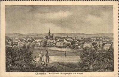 Chemnitz Saxony lithograph Riedel