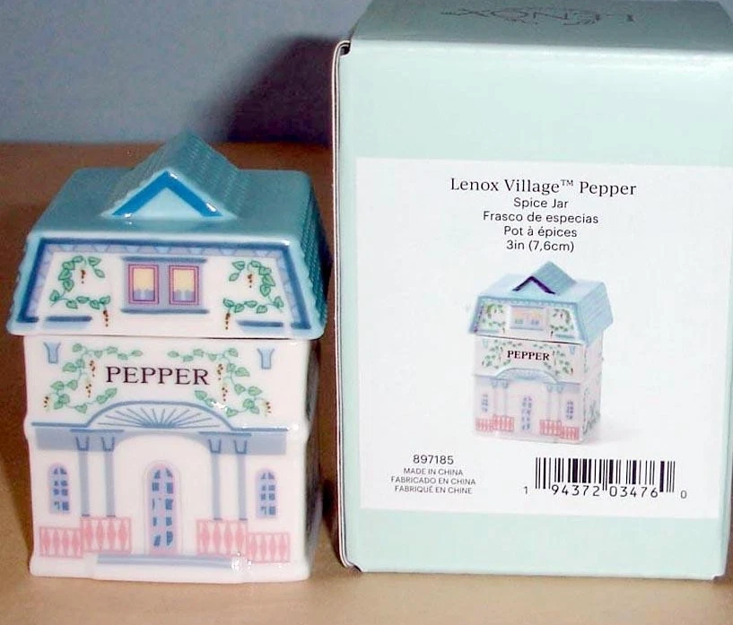 Lenox Spice Village "PEPPER" Spice Jar Mini Porcelain House 2nd Edition 3"H New