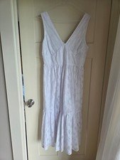 Tommy Hilfiger Womens V Neck Floral Maxi Dress Sz 8 White