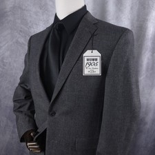 Jos A Bank Blazer Mens 39 Regular Gray Wool Blend Slim Fit Stretch Sport Coat