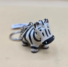 Small Zebra Key Chain, 1.25"x1.5"x1" Made in Kenya, BRAND NEW