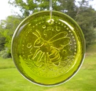 Blenko Glass Suncatcher - Bee - Citrine